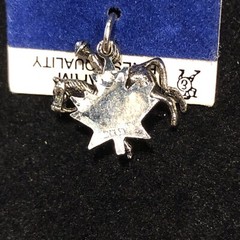 NEW Vintage Nickel Silver Charm Ft Macleod Alberta Mounty Horse Souvenir Maple