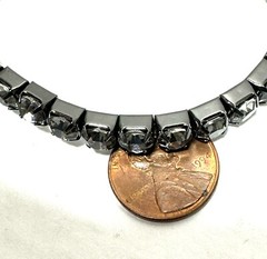 Necklace Bracelet Brooch Lot Beads Rhinestones Dark Gray Black 3 Pieces VTG