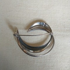 Vtg Pin Brooch Abstract Circular 800 Sterling Silver K&I Signed Germany MCM 3.9g