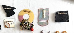 25 Vintage enamel retro earrings collection clip pierced 1980’s mod jewelry lot
