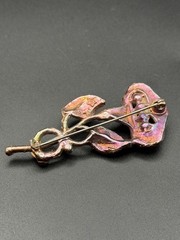 Art Deco 30-40s Era Rainbow Pot Metal Brooch Calla Lily Flower S in Star Mark