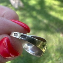 Vintage Soviet USSR 875 Silver Kubachi Niello Gilt Ring Hand Carved Ornate Band