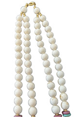 Japan Plastic Ceramic Beaded Double Strand Art Deco 1980’s Statement Necklace
