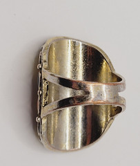 Southwestern Style Native Design Flower Blossom Vintage Silver Tone Ring 8.5