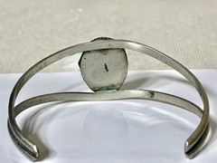 Alpaca Mexico Silver Cuff Bracelet Turquoise Adjustable