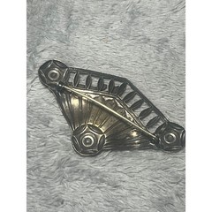 Vintage Red Black Enamel Floral Brooch Pin Art Deco Style Statement 3.5in