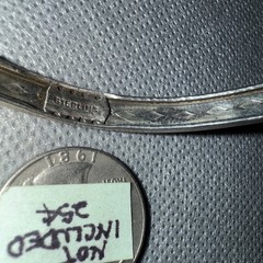 Vtg Sterling Silver Bangle Bracelet Approx 7 7/8” inside & 1/4” wide. 5.4+grams