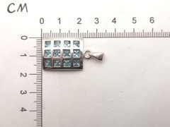 Vintage Sterling Silver 925 Sky Blue Topaz Rectangle Window Pane Pendant