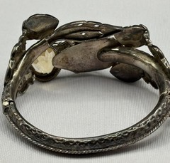 Vintage 925 Sterling Serpent Dragon Screw Hinged Bangle Bracelet 36 grams Nepal