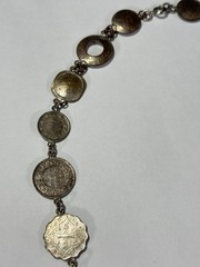 Antique 1930s-40s Coin Currency Necklace British India Anna Pice King George