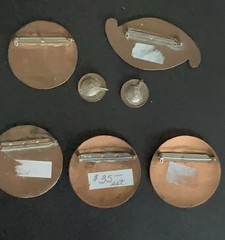 Lot 5 Enamel on Copper Brooch Pins & Earrings Set MCM Artisan Colorful Vintage!