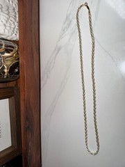 Vintage Signed Napier Multi-Strand Rice Pearl Chain Necklace, Gold Plated
