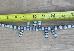 Vintage Art Deco Opaline Milk Glass Bead Beaded Necklace Choker 17″ Modern