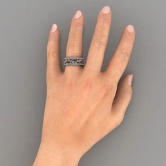 1.07 Ct Round Cut Floral Moissanite Leaf and Vine Wedding Eternity Band Ring