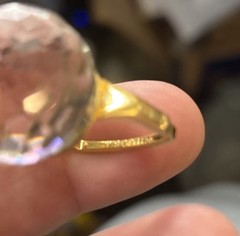 Vintage VENDOME Faceted Crystal Disco Ball Cocktail RING~Square Shank~Patent,FJT