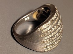 Vintage Sterling Silver 2 Ct Diamond Band Ring Size 10