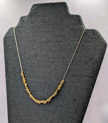PZ Israel Vtg Gold Plated Sterling Nuggets Long Oval Box Chain 925 Necklace