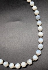 Vintage Opalite 10mm Bead Necklace 21″L Beautiful!