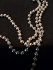 Vintage Crown Trifari Silver Cut Metal bead Necklace