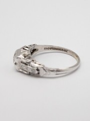 Antique 1920s RING O ROMANCE .40ct Old Mine Cut VS G Diamond 19k White Gold Ring
