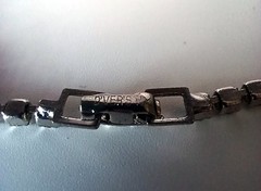 Vintage D’VER’S N.Y. 2-Strand Silver-tone Necklace w/ Square Rhinestones 15″