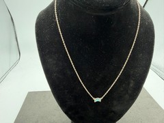 3.42g Vintage Sterling Silver 925 Turquoise Crescent Pendant Necklace 18 in M