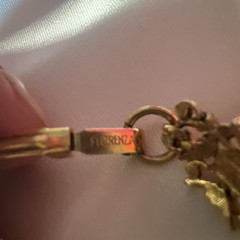 Vtg Signed Florenza Victorian Revival Gold Tone Opaline Glass Moonstone Bracelet