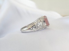 DJoy Sterling Silver 925 Pink Tanzanian Natronite Ring Size 7