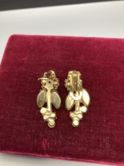 JULIANA D&E Book Piece AB Rhinestone FLOWER Shape CLIMBER Clip Earrings Ref 4724