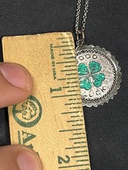VINTAGE 925 STERLING SILVER GOOD LUCK CLOVER PENDANT ON 18” CHAIN Necklace