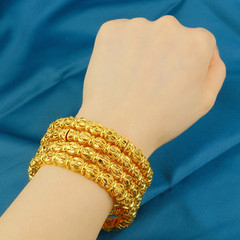 1Pcs Gold Tone Carved Bangle Set for Women, Vintage Textured Hinged Bracelet, Et