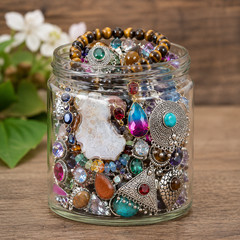 Mystery Jar Mixed Jewelry Lot Ethnic Vintage NO JUNK ALL WEARABLE 10 pc