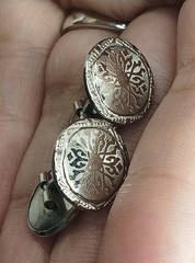 Vtg ’20s Belais 14K White Gold Front Cufflinks Art Deco SNOWFLAKE Look Two-Sided