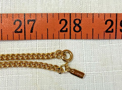MONET Vintage Gold-Tone Station Necklace Textured Open Circle Curb Chain 28in