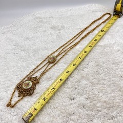 Vintage Cameo Necklace Courting Couple 2 Strand Romantic Victorian Revival