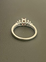 14KT White Gold 0.46CT Orange Sapphire & 0.14CTW Diamond Ring. Size 7(I50)