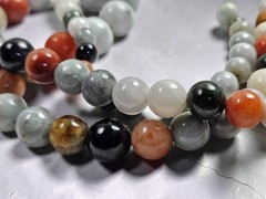 36″ Graduated Multi-Color Jade Bead Necklace. 18mm – 7mm