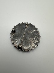 Vintage Sterling Silver Abalone Inlay Flower Brooch 4.5cm Signed HDA BB6
