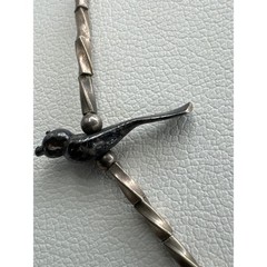 Vintage Southwestern Fetish Liquid Sterling Silver Birds Necklace 15.5″
