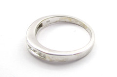 0.42CTW Princess Cut Diamond Band Ring 14 Karat White Gold Size 5/34