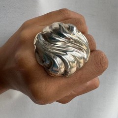 Large Sterling Silver Ring Adjustable 7-9 Taxco Modernist Minimal OOAK Mexico