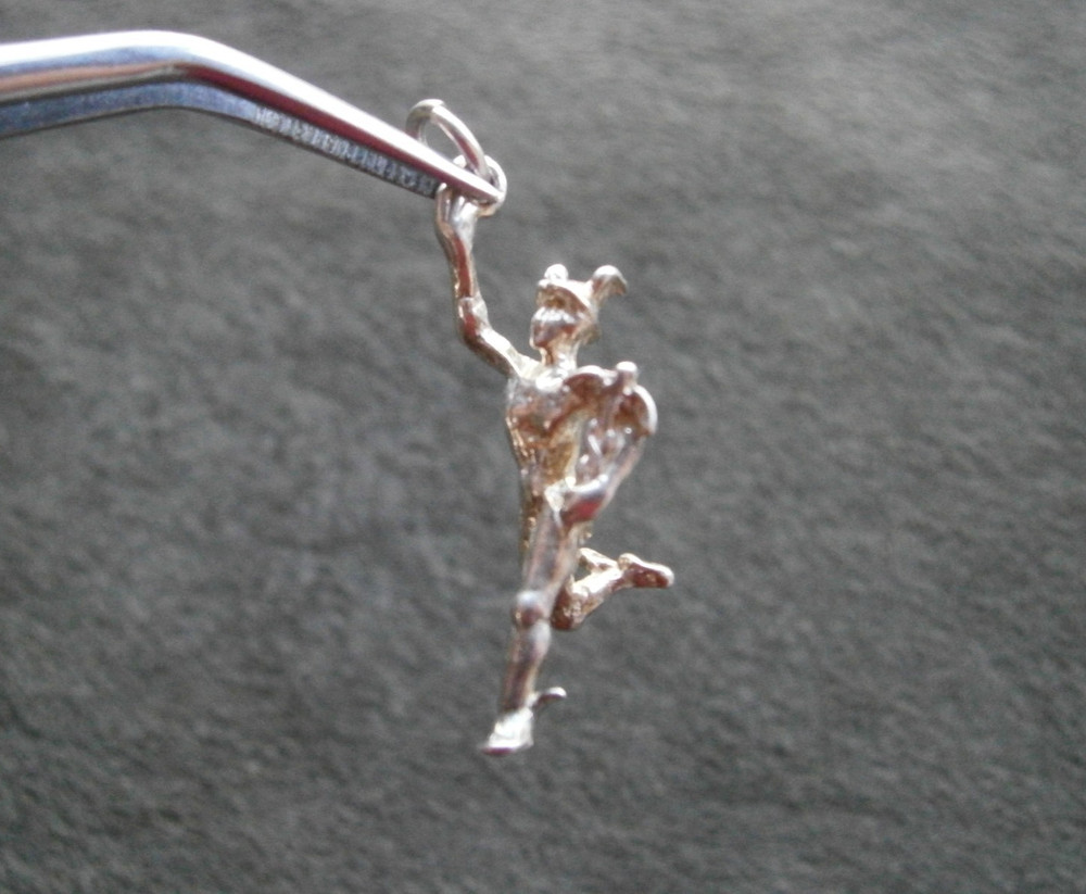 Mercury Hermes Winged Heels Vintage Sterling Silver Bracelet Charm Pendant 2.5g
