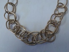 Heavy Bold Gold Tone 22″ Double Round Link Chain Necklace