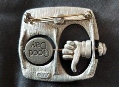 Vintage Signed JJ I’m Having A Good Day/ Bad Day Pin Brooch Rare