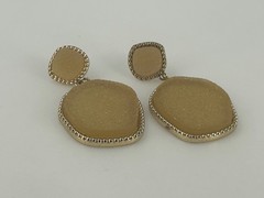 Sugarfix Baublebar Dakota Druzy Vintage Freeform Drop Dangle Earrings Gold Tone