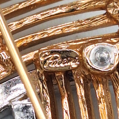 VINTAGE PUCCINI Gold and Silver Tone Abstract Triangular Brooch