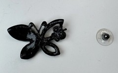 Vintage Purple Blue Green Crystal Butterfly Brooch