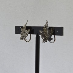 Vtg Sterling Silver Floral Earrings 3.25g Fine Jewelry Leaf Screw-Backs
