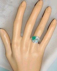 2.28ct. Platinum Vintage Art Deco Natural Emerald Diamond Toi Et Moi Ring GIA