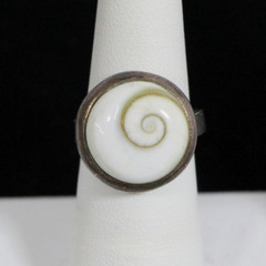 Vintage – 925 Sterling Silver – Shiva Eye Shell – Ring – Size 7″